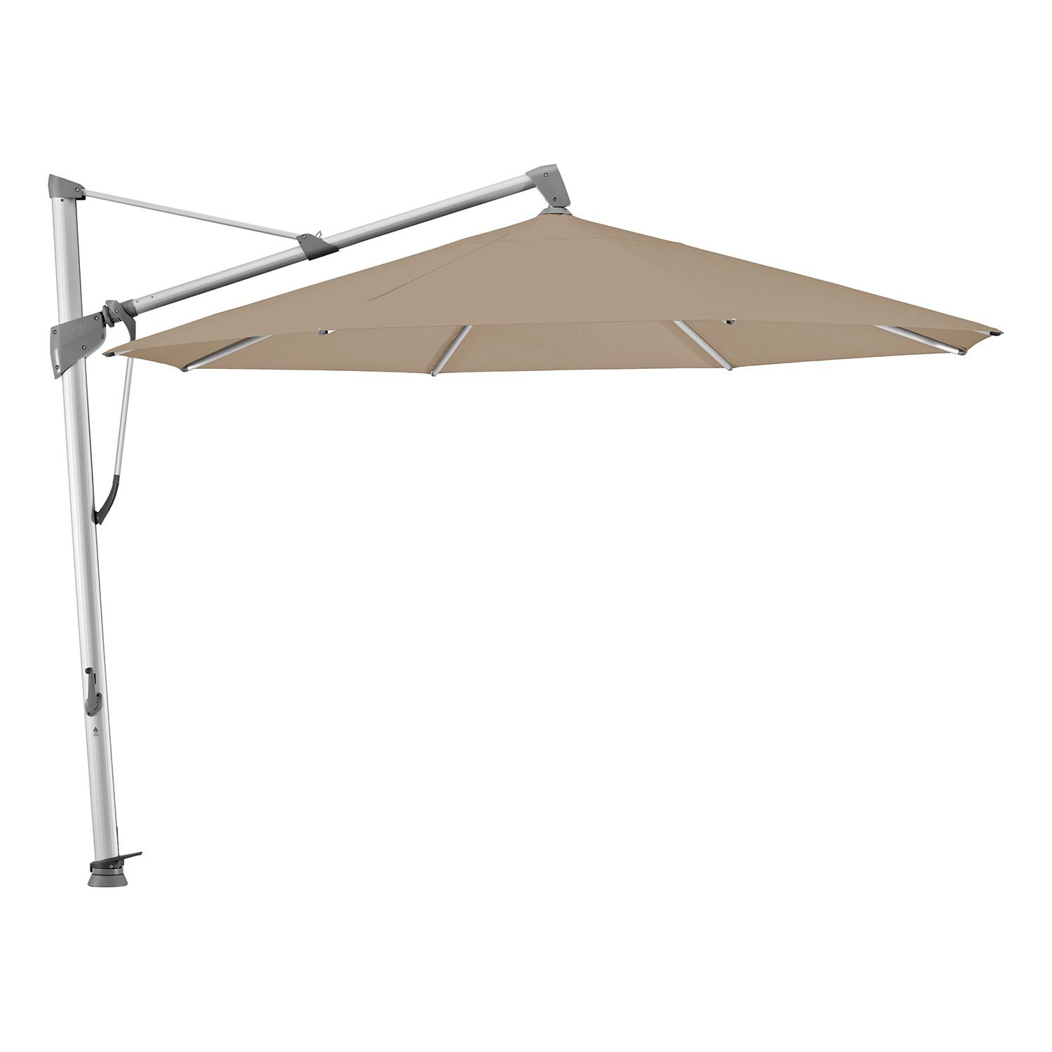 Glatz Sombrano S+ frihängande parasoll 350 cm kat.5 anodizerad alu / 650 camel