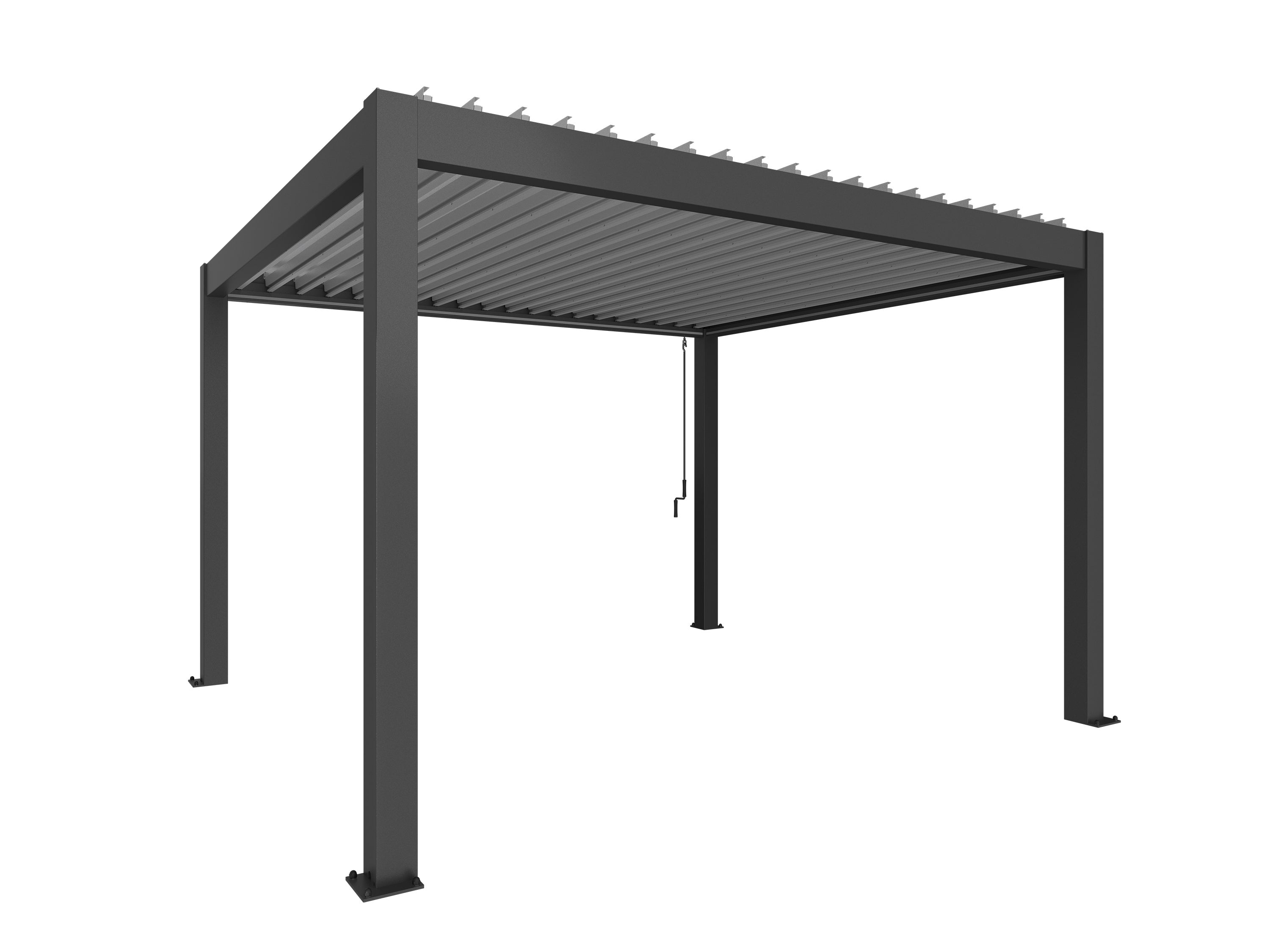 Pergola size 4 x 3.5 metallic dark grey/silver
