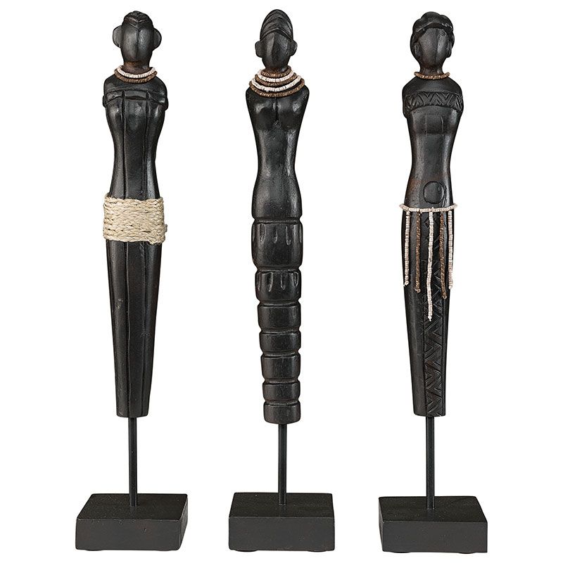 African Ladies Dekoration 3-Pack Artwood