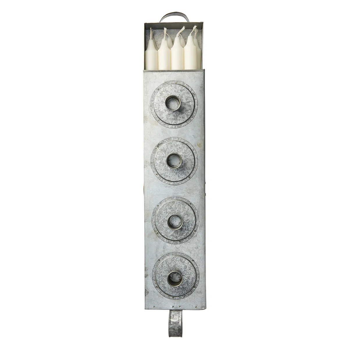 Ljusstake med låda Fenix Grey L 47 cm