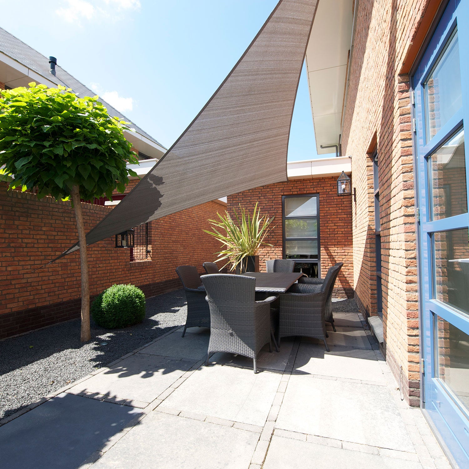 Coolfit solsegel triangulärt 90° 400x570cm grå