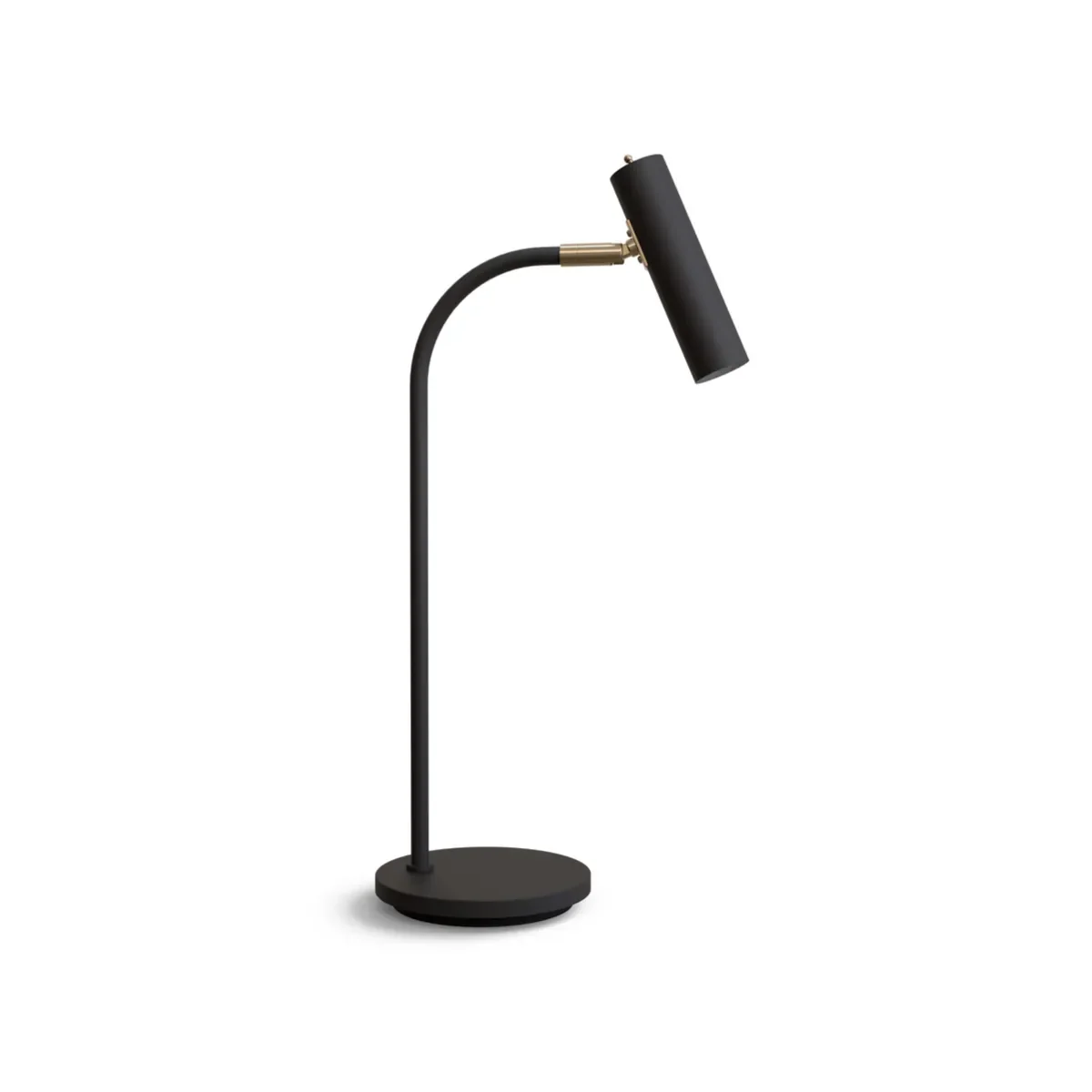Slender bordslampa metall svartstruktur/mässing