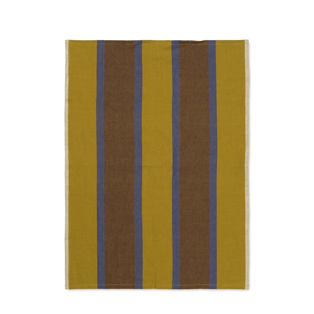 Produktfoto för Ferm Living - Hale Tea Towel - Kökshandduk - Lime/Bright Blue/Choco - W50 x H70 cm