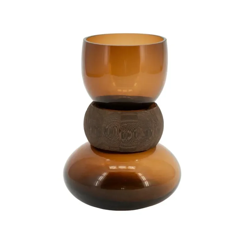 Verra small 16,3x16,3x23,5 cm Glas & Trä dark brown