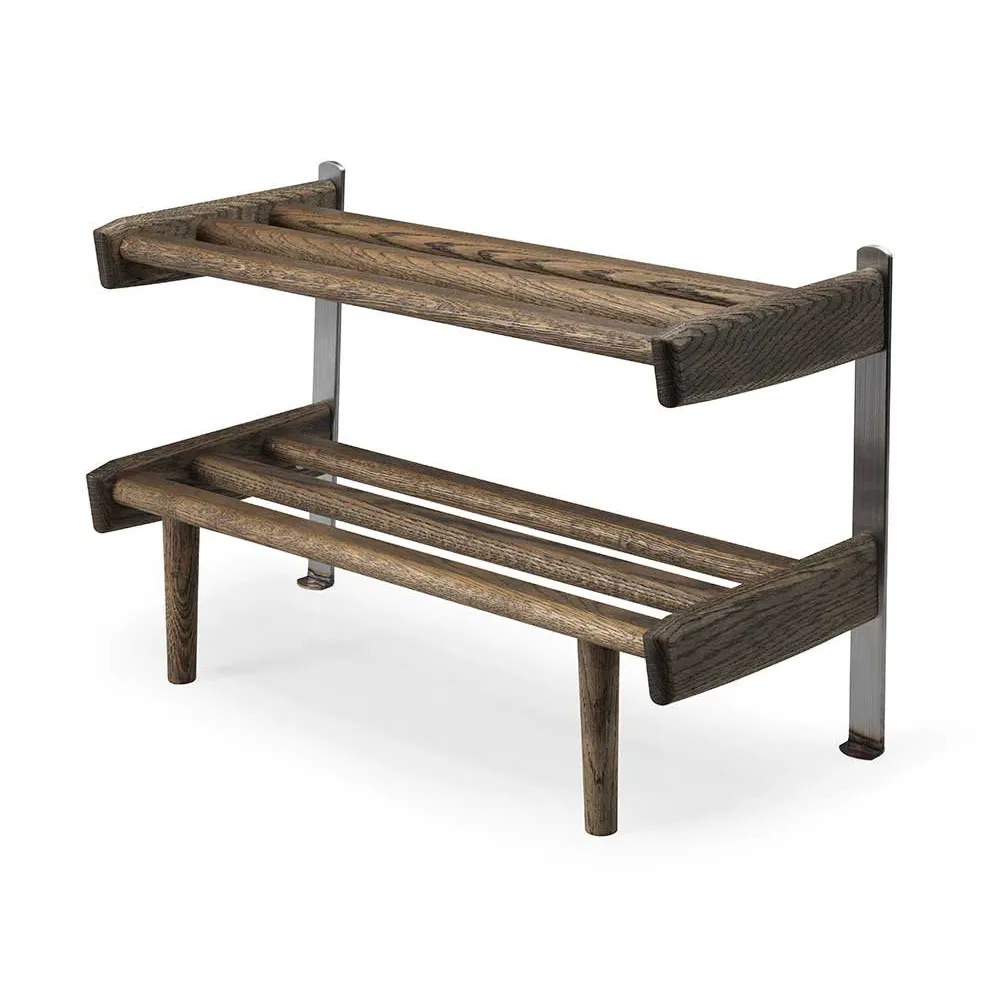 oscarssons möbel, meja skohylla golv 59 cm rökt ek