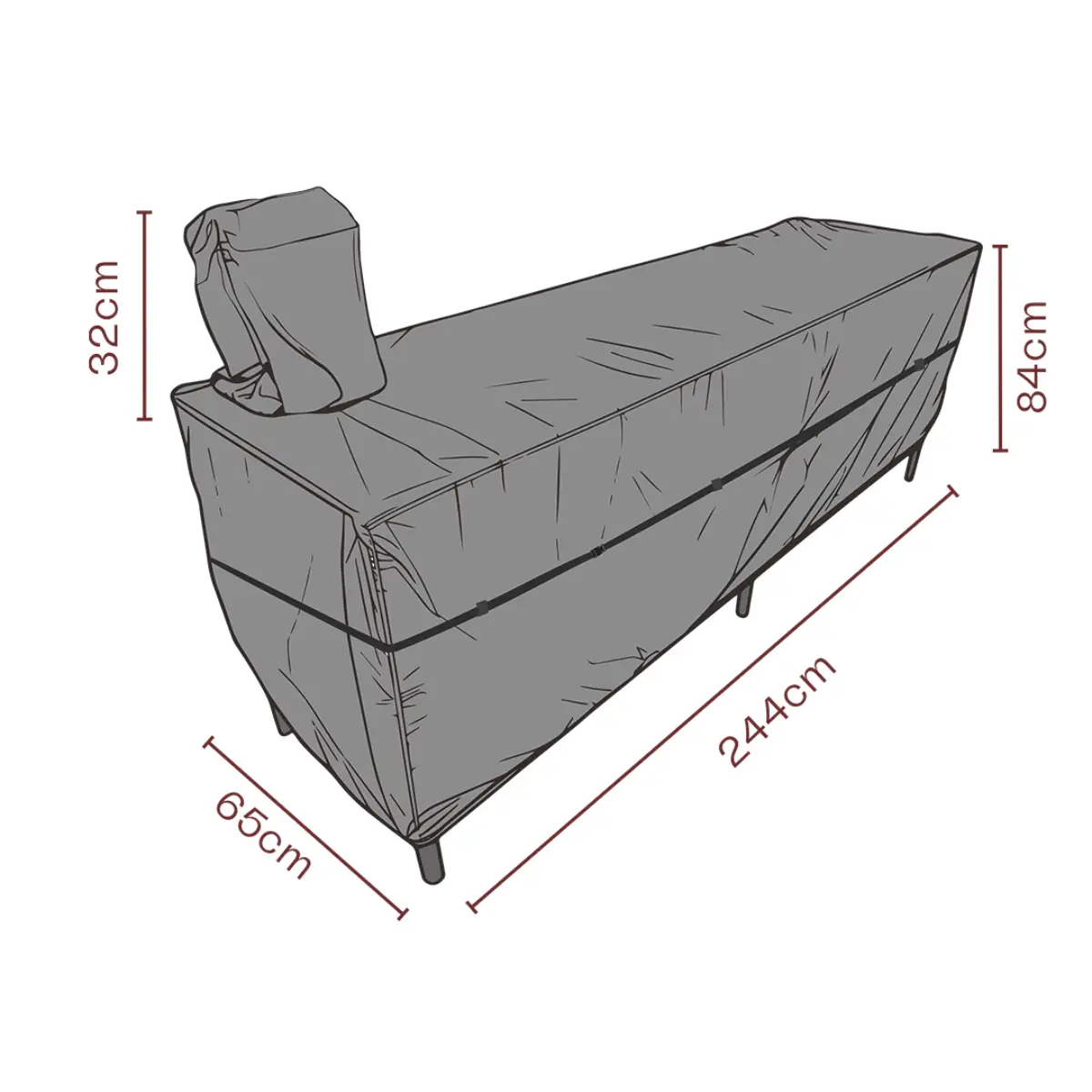 Brafab, Möbelskydd utekök 246x68x112/75 cm Premium