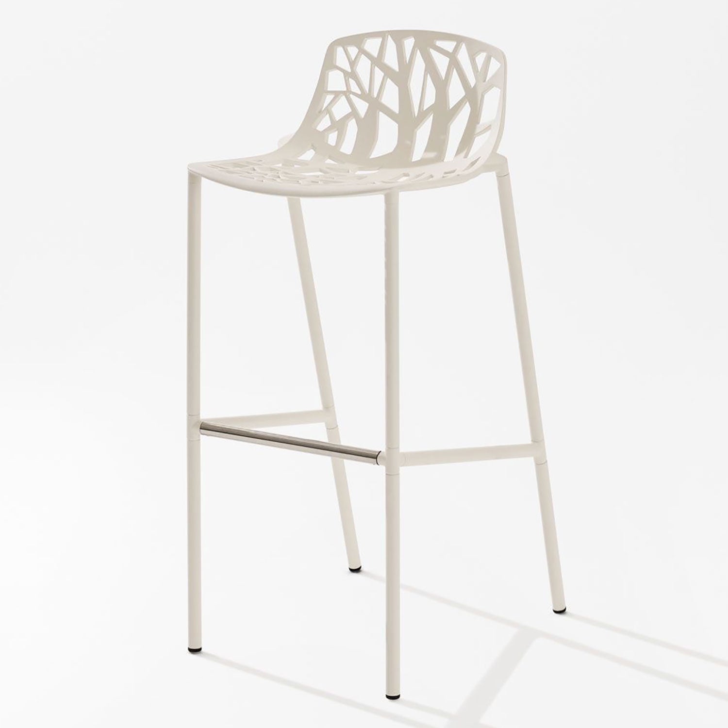 fast, forest barstol 65 cm med låg rygg white