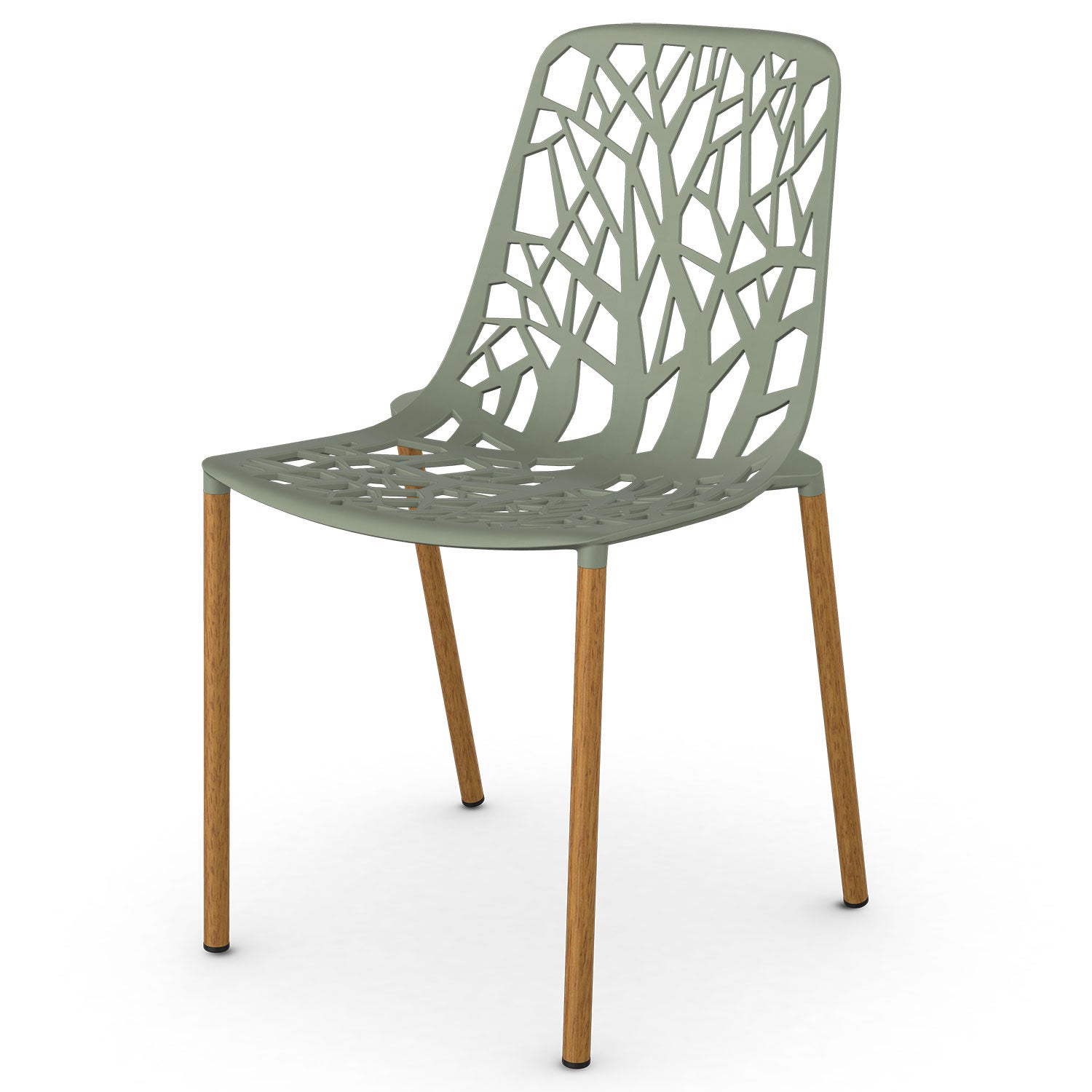 Fast, Forest matstol med Iroko klädda ben Green Tea