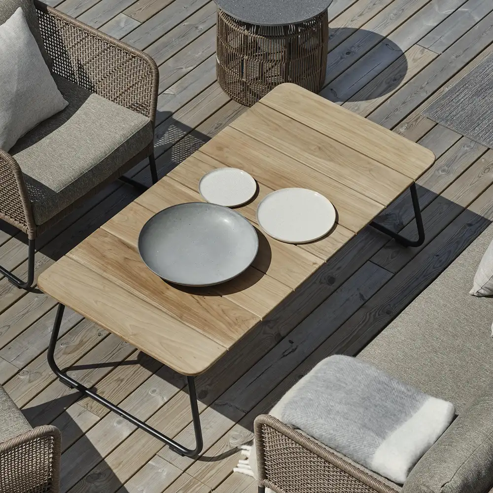 Nolli soffbord 70x140 cm svart/teak 