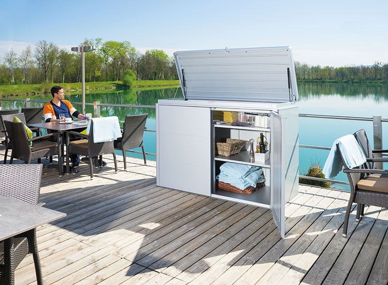 Highboard förvaringslåda 160 cm grå