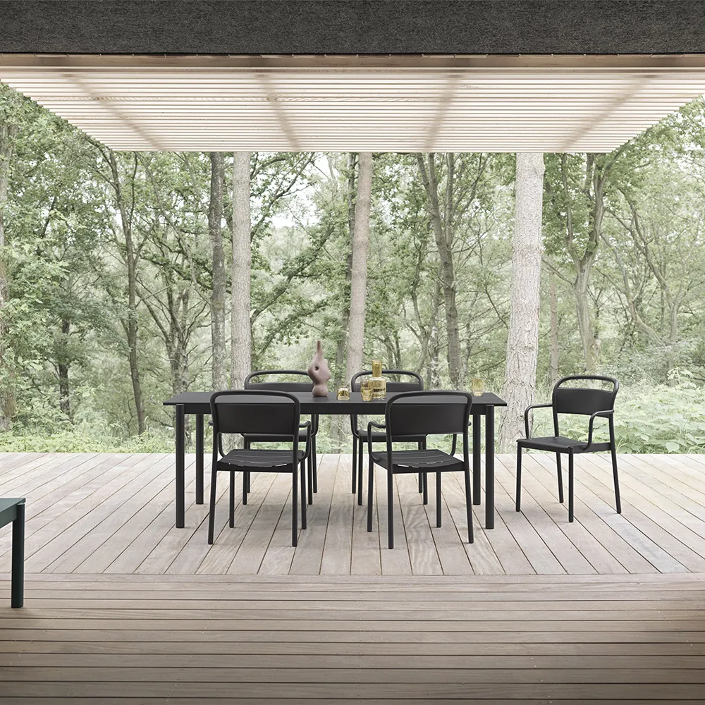 Alternativ bild 1 för Muuto - Linear Steel Table - Trädgårdsbord - Grey - L140 x D80 x H73,5 cm
