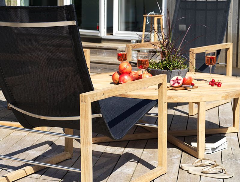 Vevi fåtölj natur/svart 