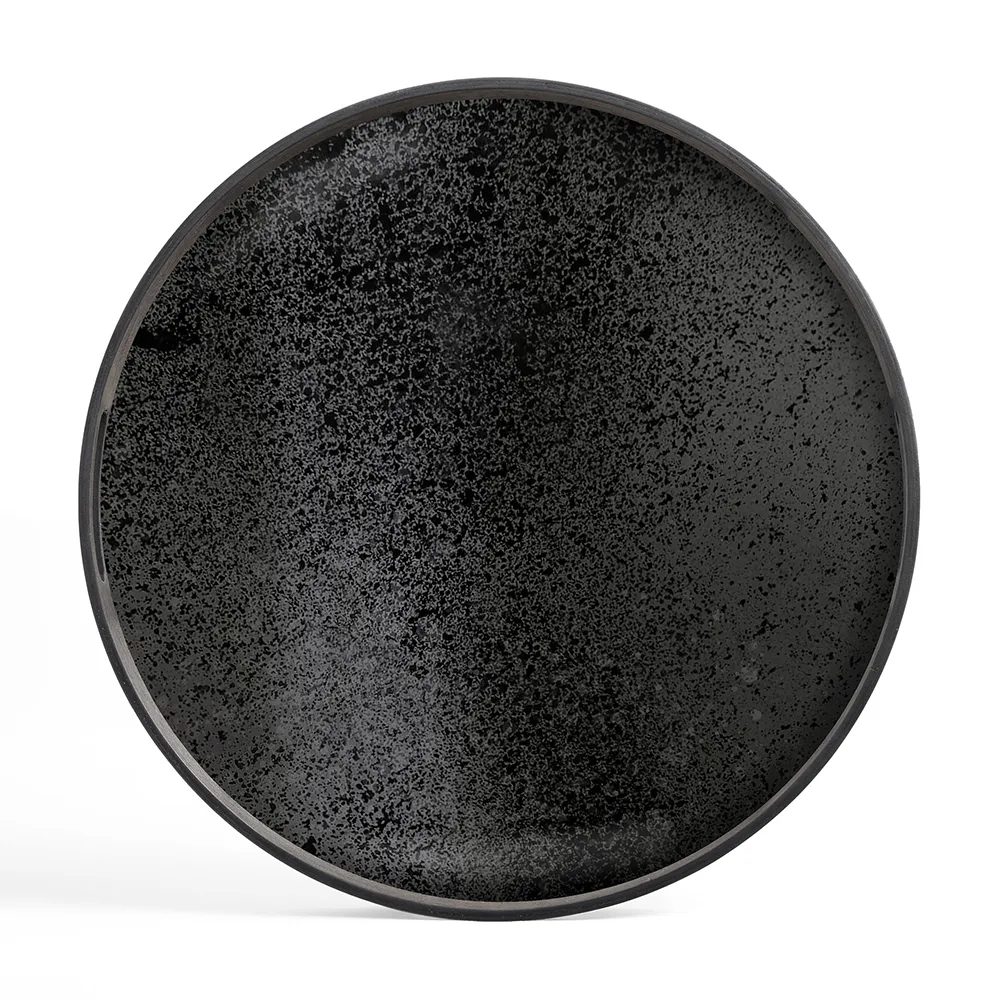 Aged tray - mirror - Bronze - round - S