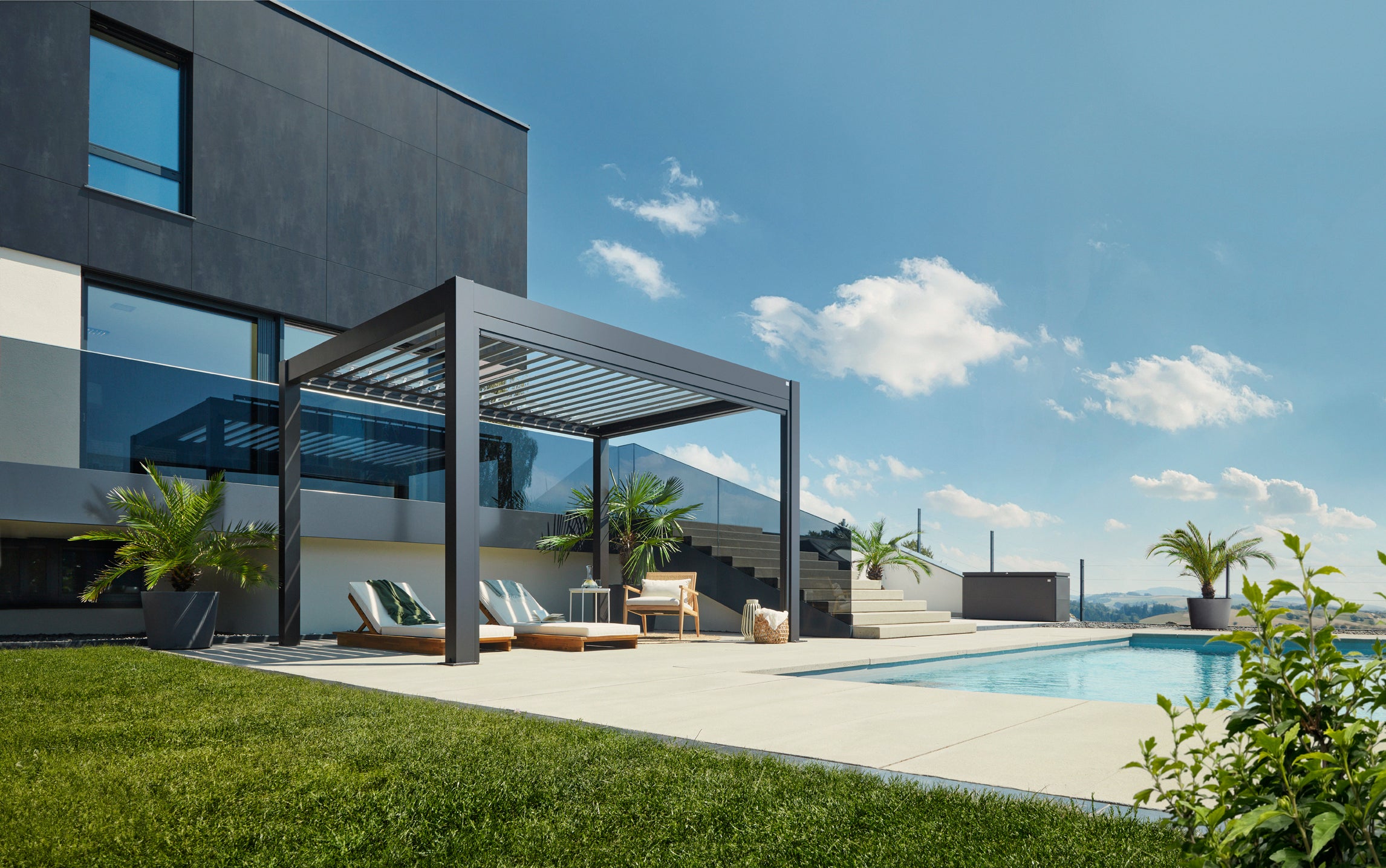 Pergola size 4 x 3 metallic dark grey