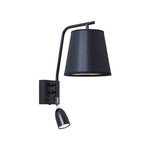 Valiant Vägglampa Fast Installation Mattsvart E27+Gu10  Inkl Ljuskälla Exkl Textilskärm