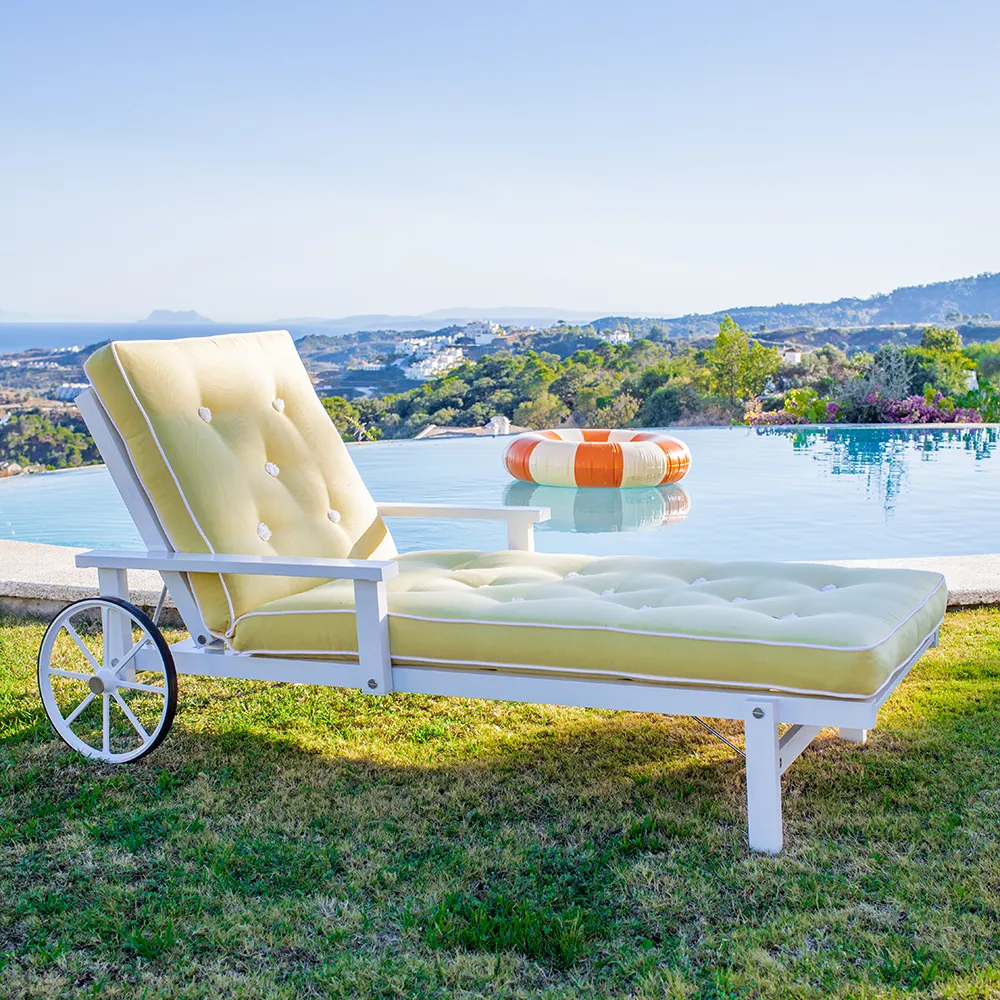 Liggvagn Med Armstöd Vit Alu 