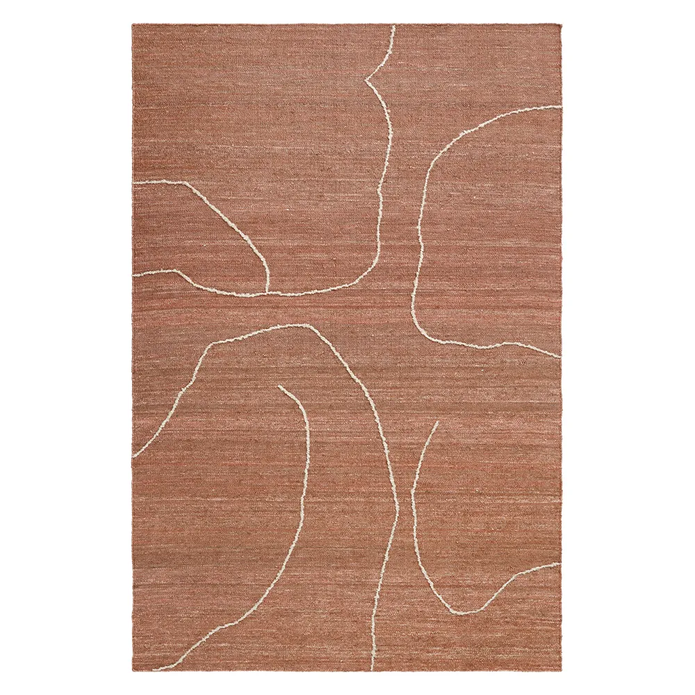 ferm living, handvävd matta i jute gesso terracotta 170x240 cm