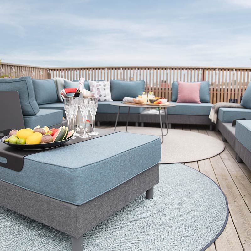 Salema utomhusmatta 200  cm beige/grå 