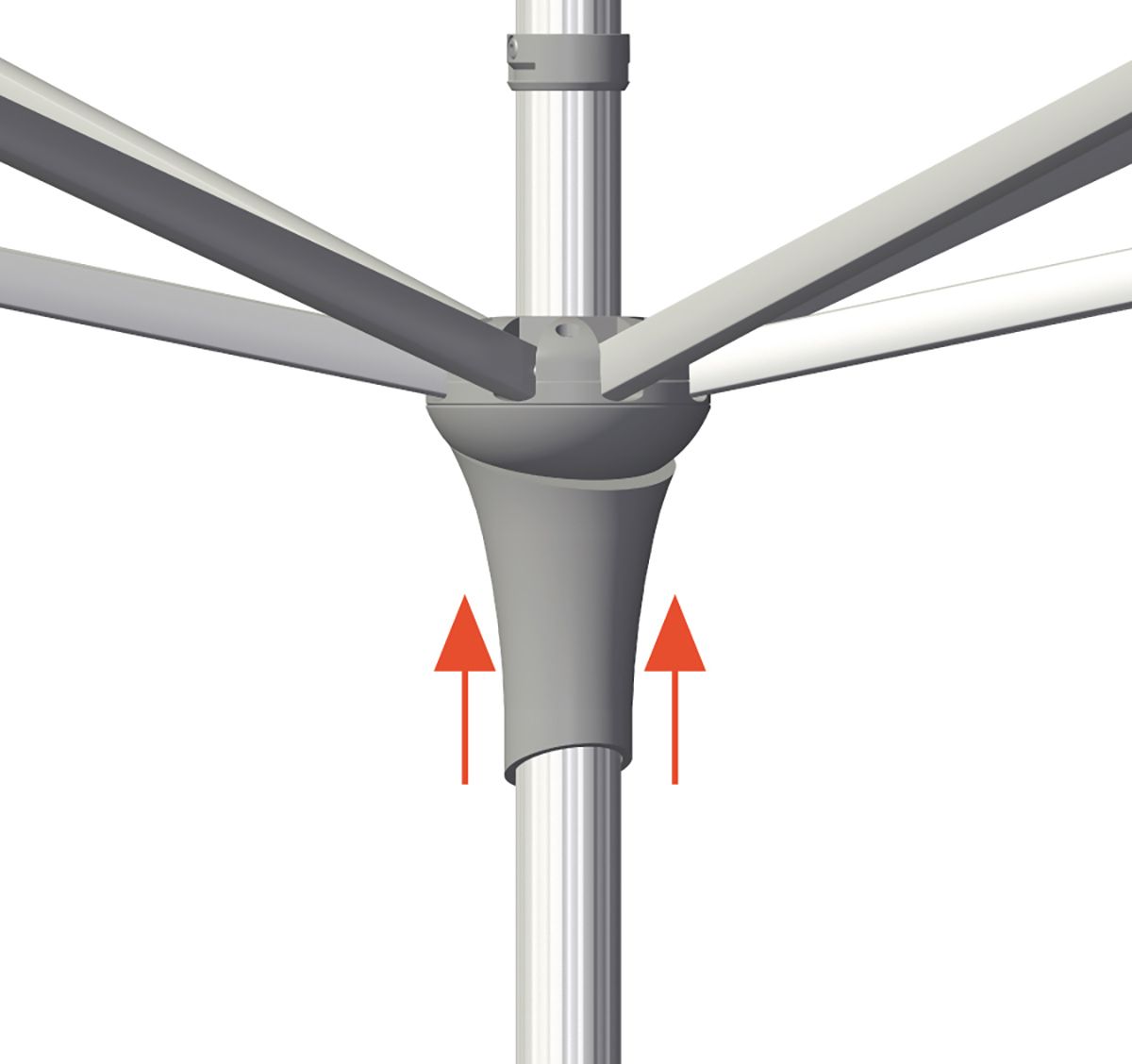 Alu-smart parasoll 200 cm kat.5 611 sandstone 