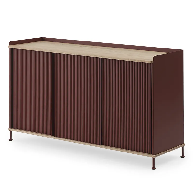 muuto, enfold sideboard 148 x 45 cm  - oiled oak deep red