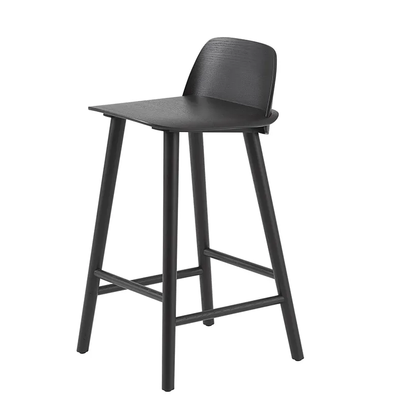 muuto, nerd barstol 65 cm - med fotstöd i metall - black