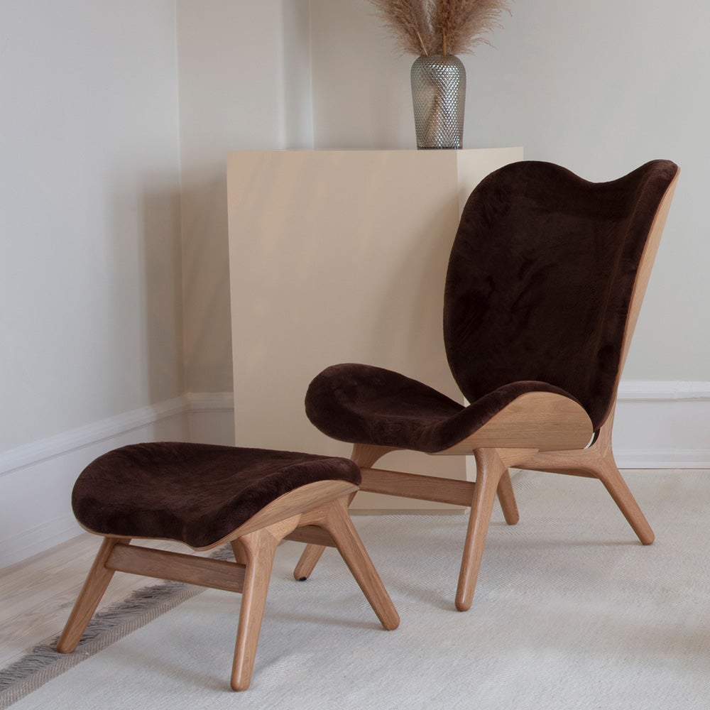 A Conversation Piece Ottoman Fotpall Oak/Teddy Brown