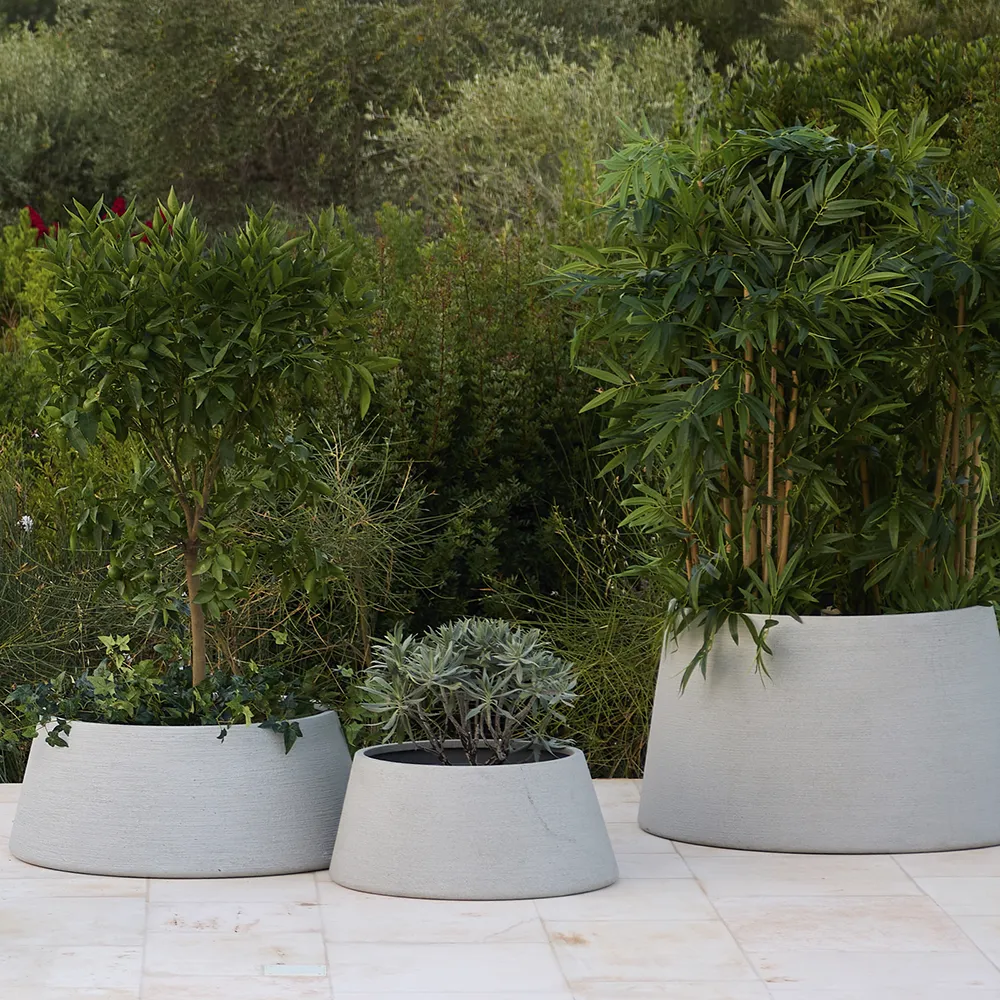 Soil kruka trapez mellan Concrete structure, fiberglas