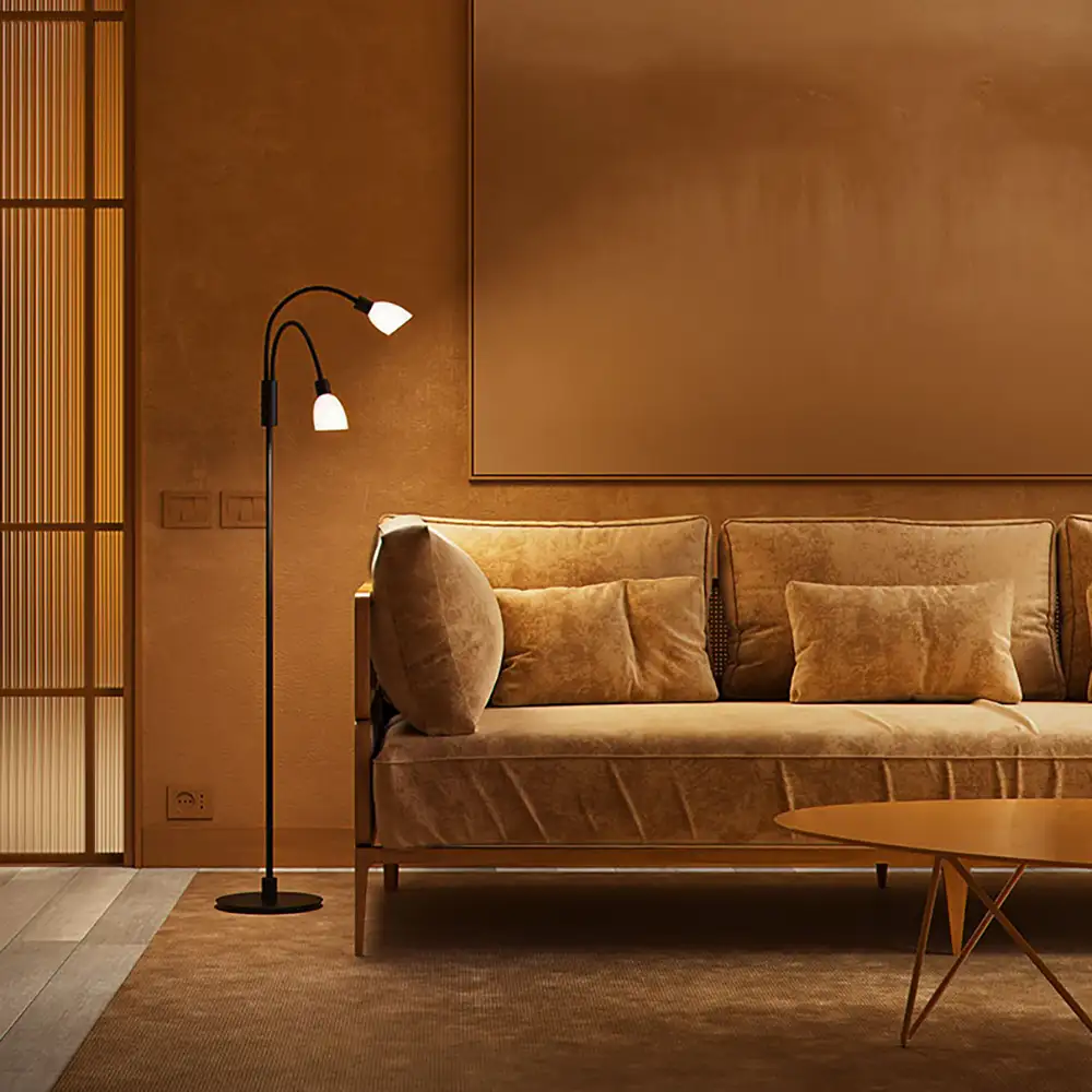 Cut golvlampa duo svart G9