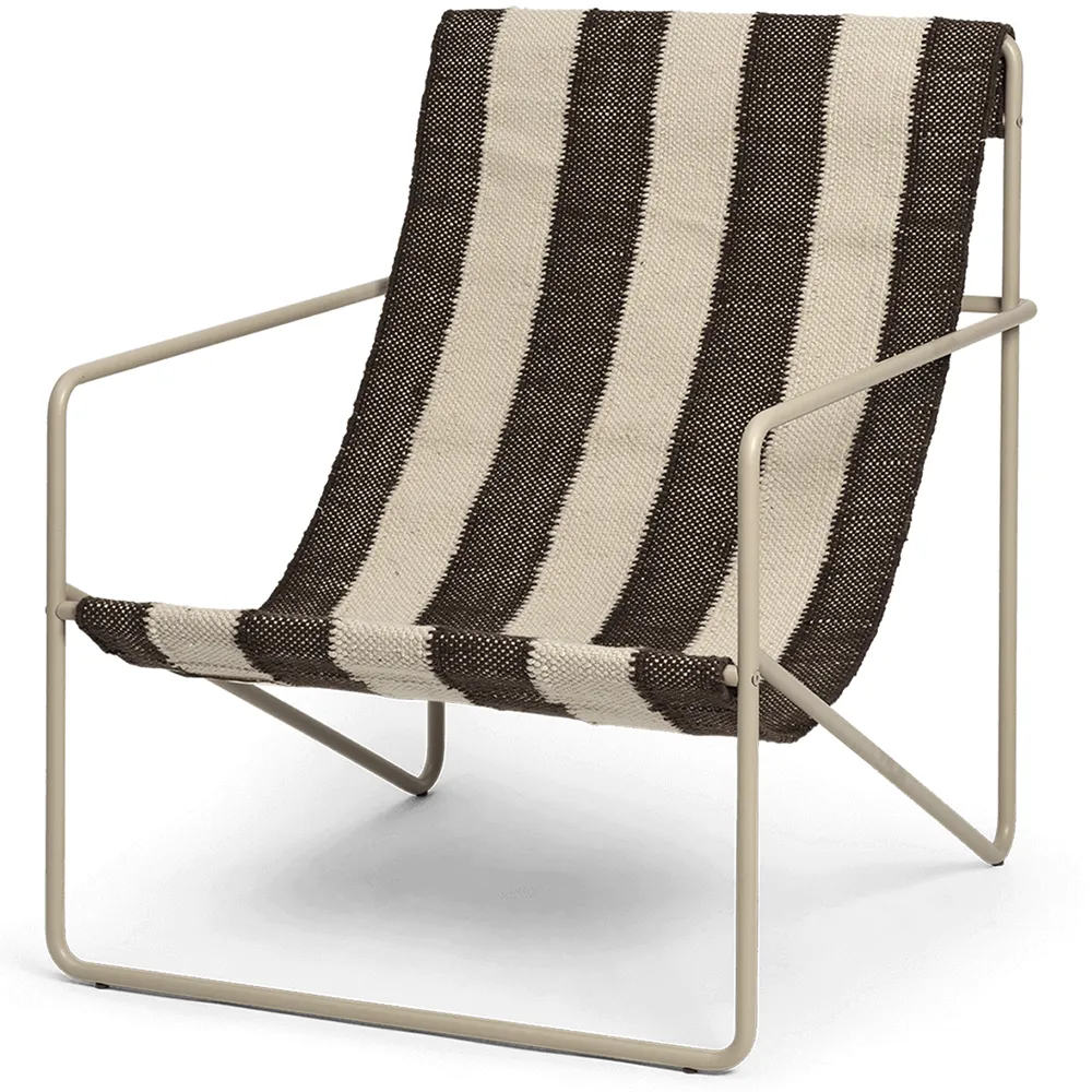 Produktfoto för Ferm Living - Desert Chair - Fåtölj - Cashmere/Off-white/Chocolate - W63 x H77,5 x D66 cm