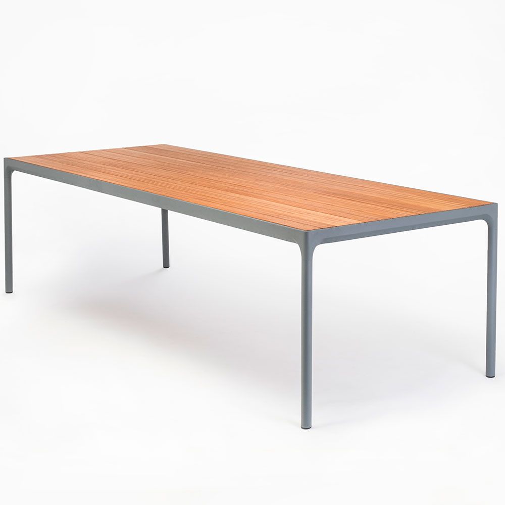 Houe Four matbord 270×90 cm grå/bamboo aluminium
