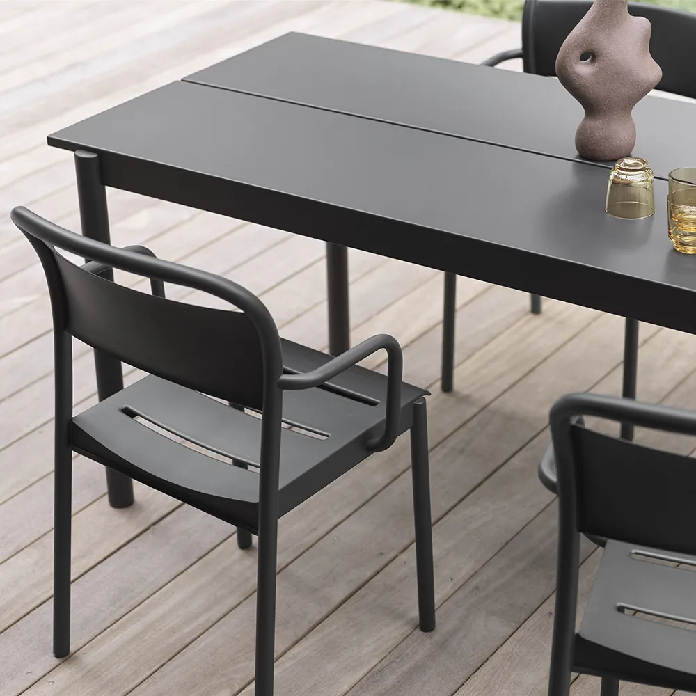 Alternativ bild 1 för Muuto - Linear Steel Armchair - Trädgårdsstol - Black - L55,4 x D54 x H85,1 cm