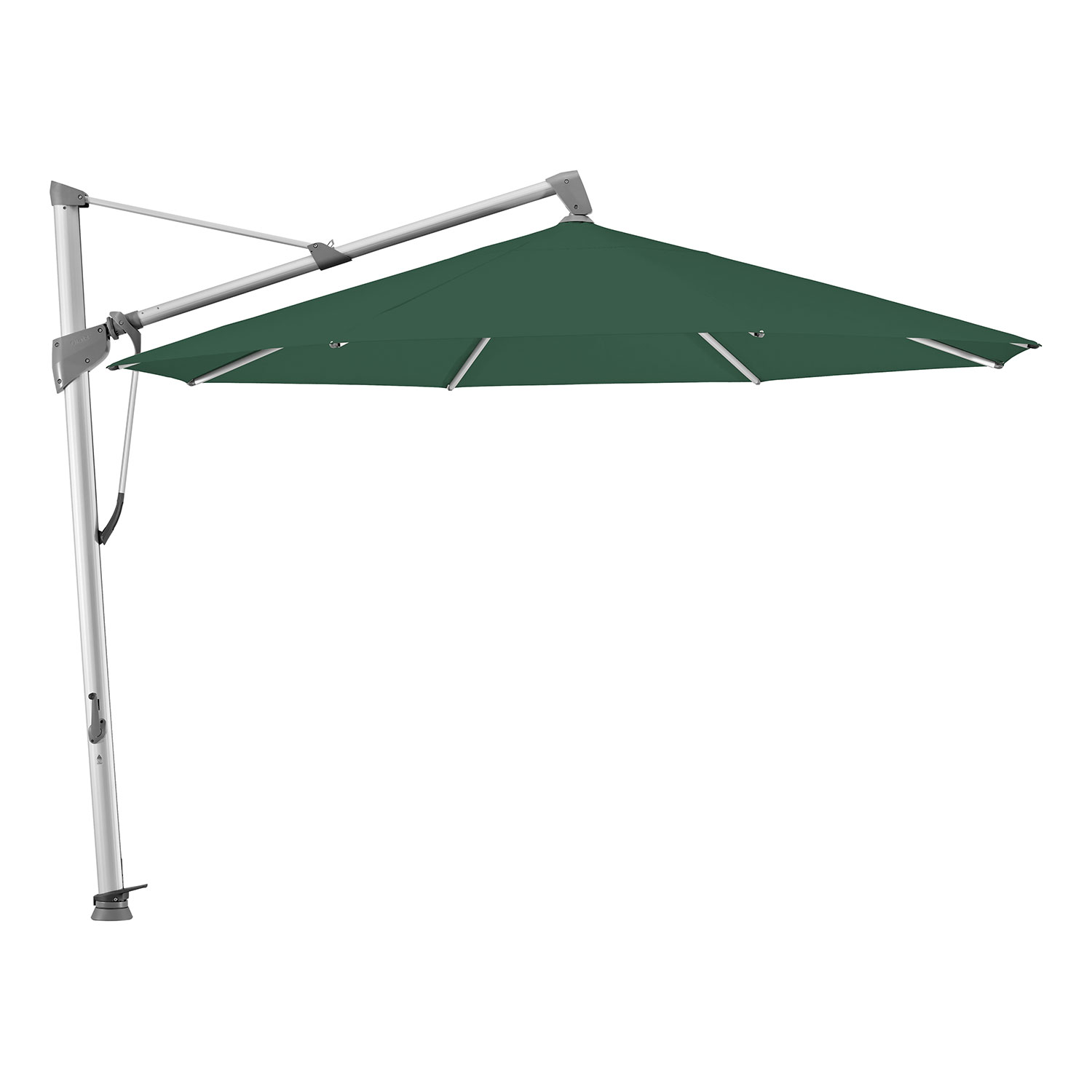 Sombrano S+ frihängande parasoll 350 cm kat.5 anodizerad alu / 521 aloe Glatz