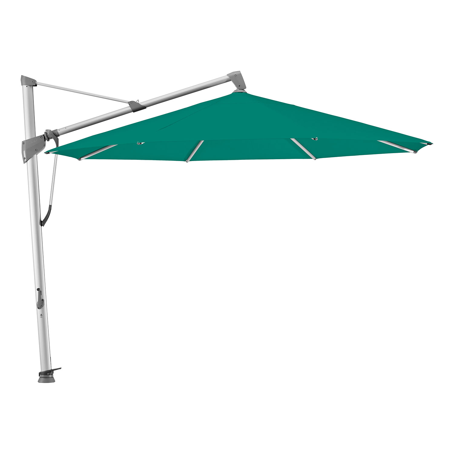 Sombrano S+ frihängande parasoll 400 cm kat.5 anodizerad alu / 648 amazonas Glatz