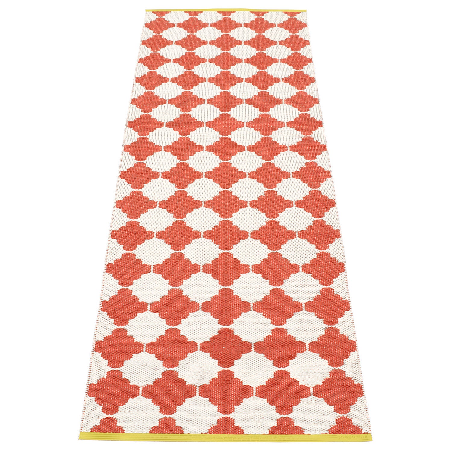Pappelina, Marre matta 70x225 cm coral red / vanilla stripe