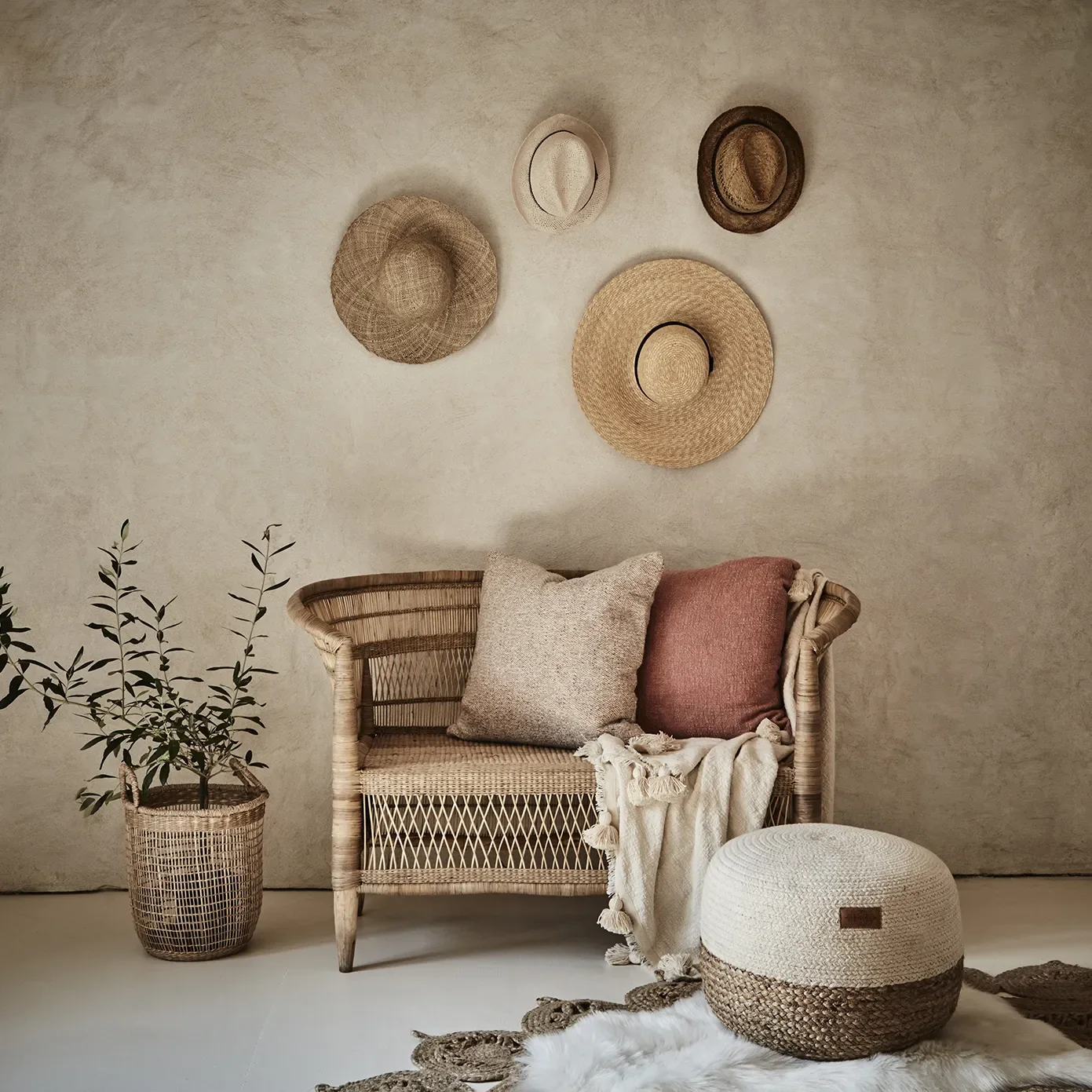 JUNI sittpuff elfenben/natur