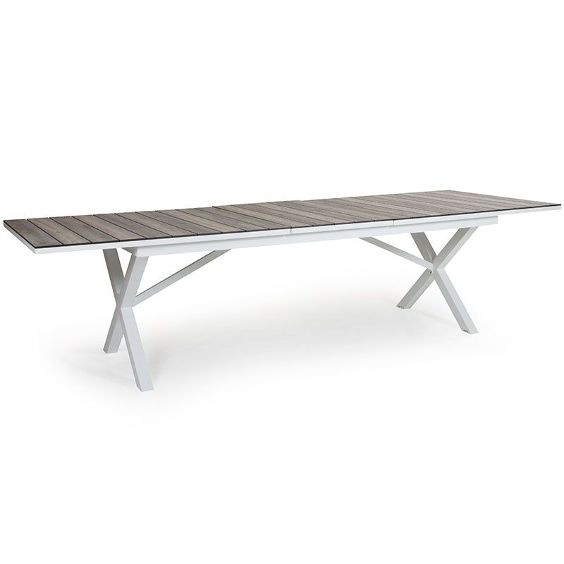Hillmond utdragbart bord 100x238-297 cm vit/grå 