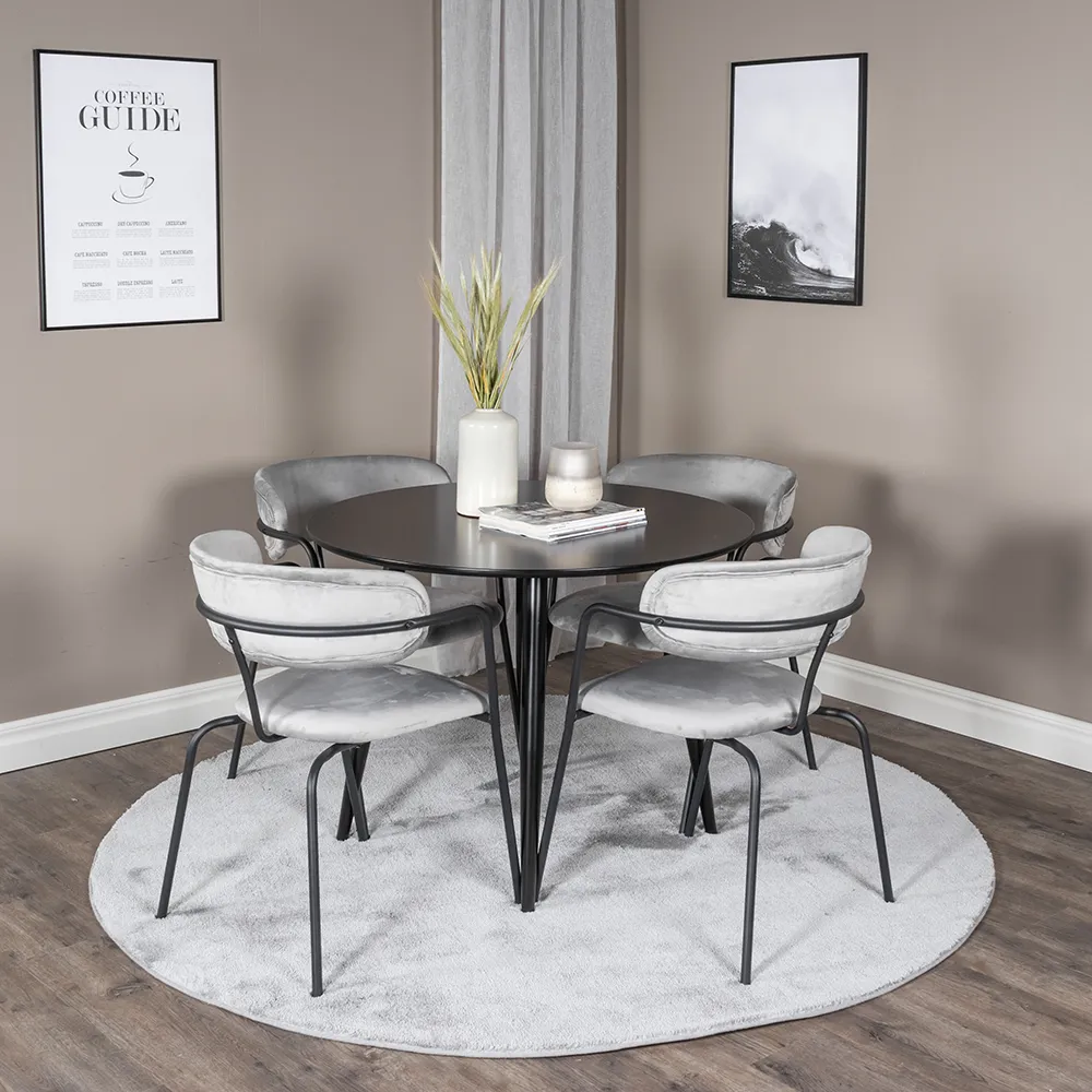 Arrow Matstol Grå 2-pack