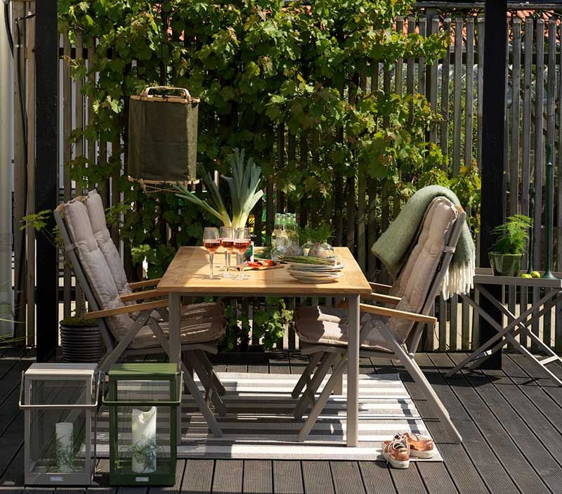 Lyon Matbord 100x224-304 Cm Khaki/Teak 