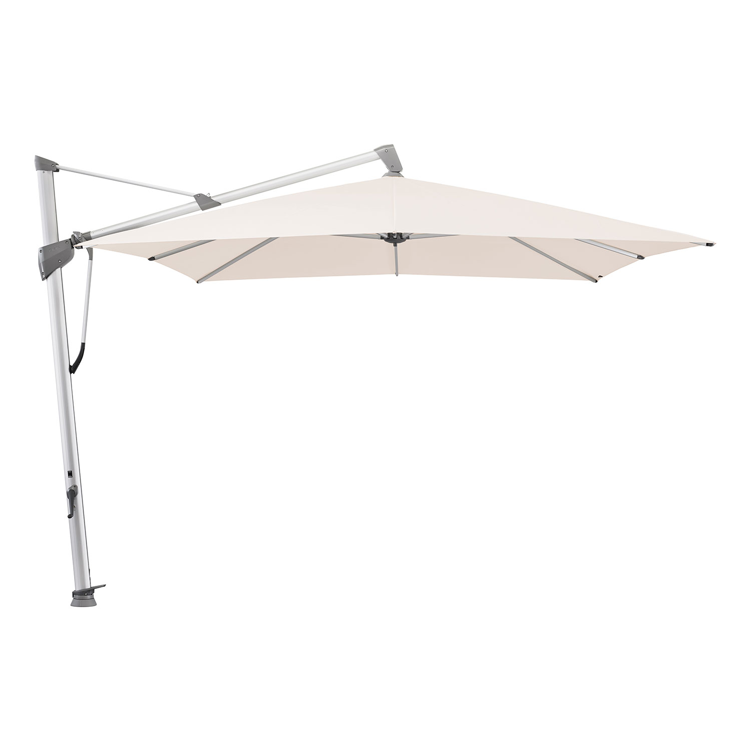 Glatz Sombrano S+ frihängande parasoll 300×300 cm kat.4 anodizerad alu / 453 vanilla
