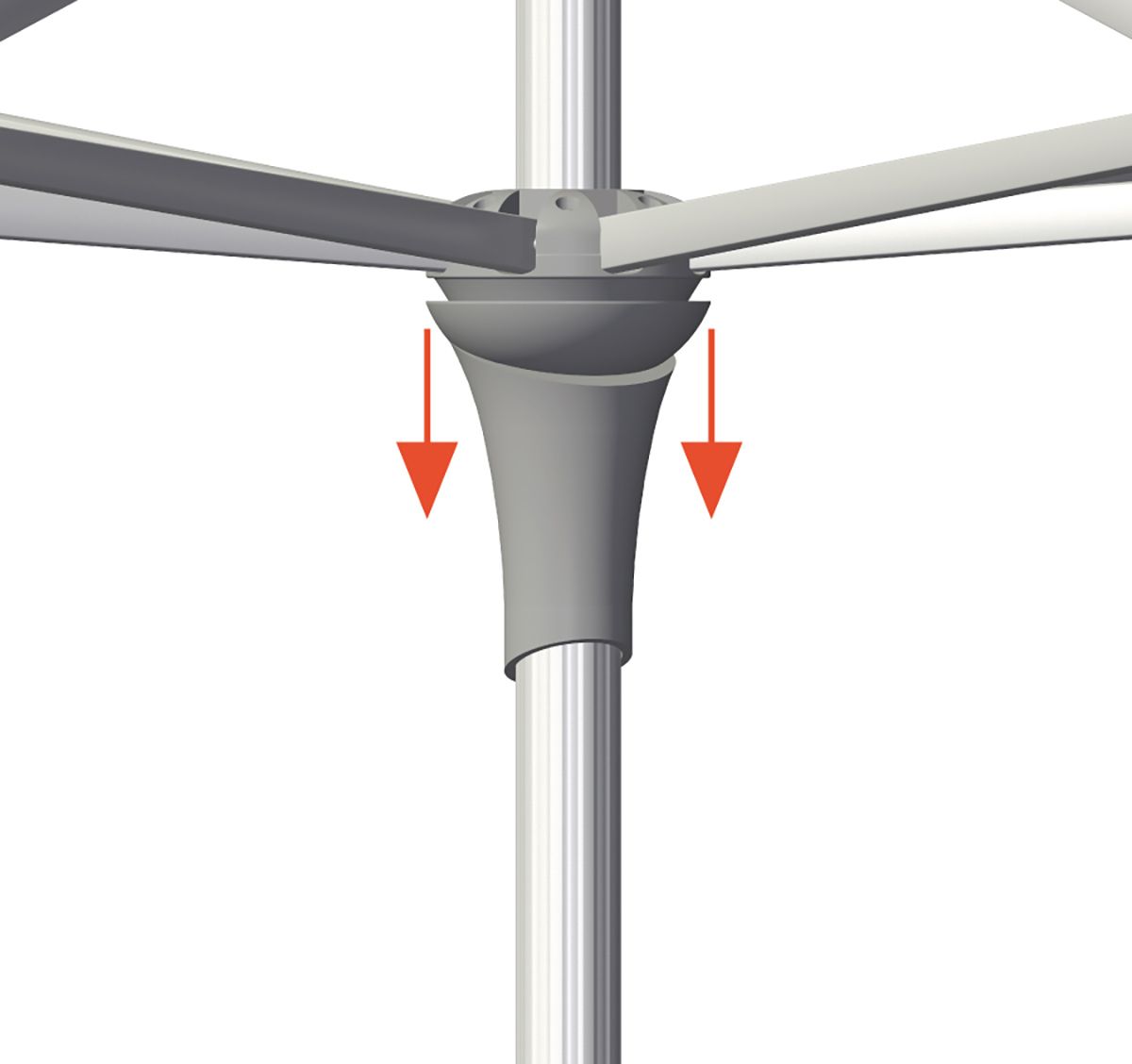 Alu-smart parasoll 200 cm kat.5 611 sandstone 