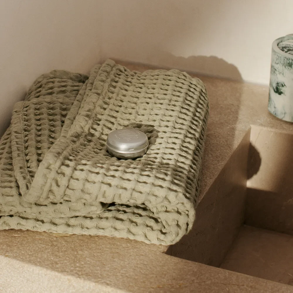 Badhandduk i Ekologisk Bomull Light Celedon