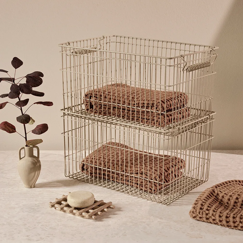 Alternativ bild 1 för ferm LIVING - Cala Stackable Baskets Set of 2 Cashmere