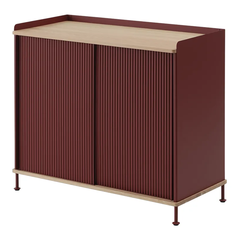 muuto, enfold sideboard 100 x 45 cm  - oiled oak deep red