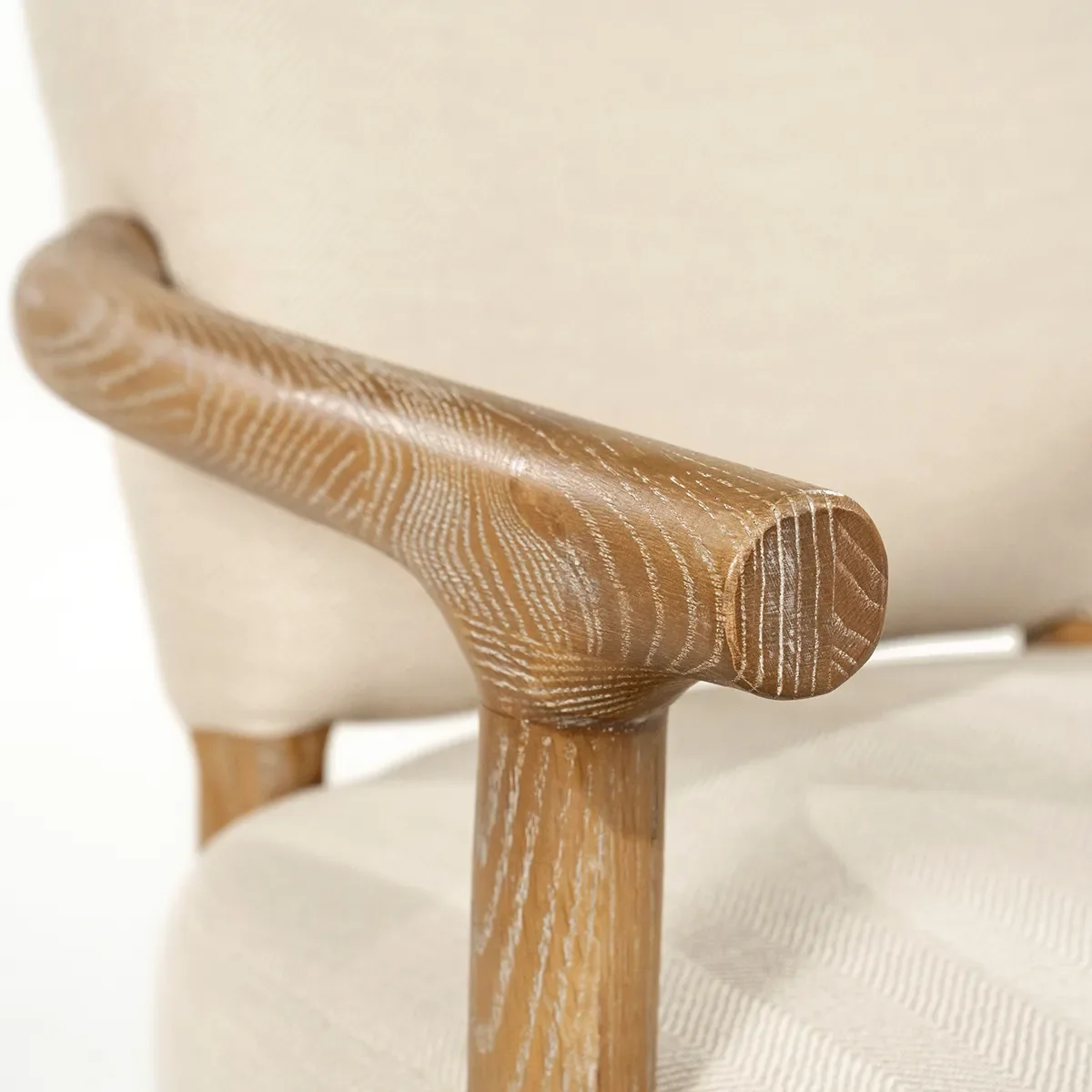 Karmfåtölj i Askträ Glenn Herringbone Beige