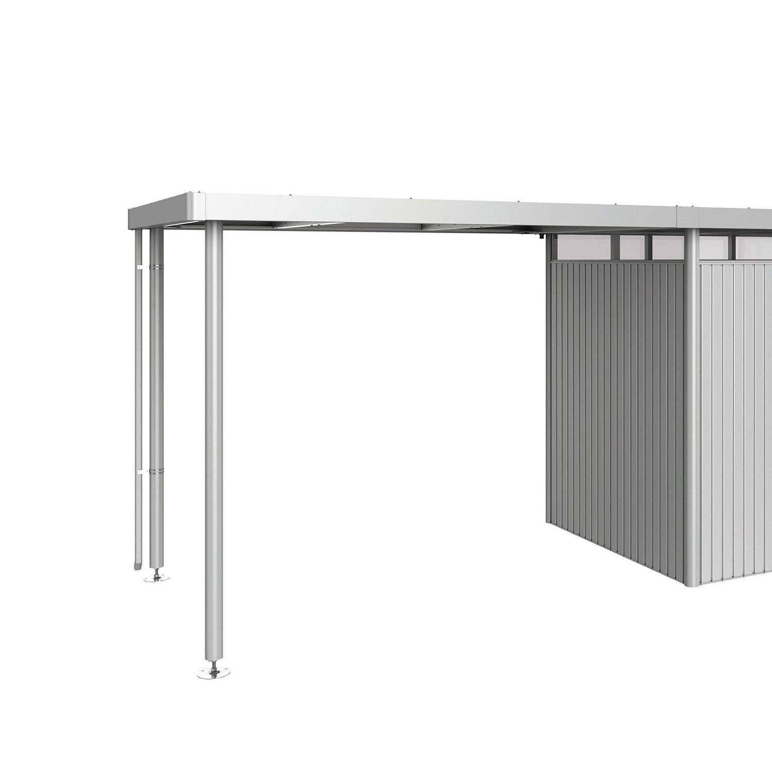 Biohort, Highline sidotak Trädgårdsskjul storlek h2 metallic silver Biohort