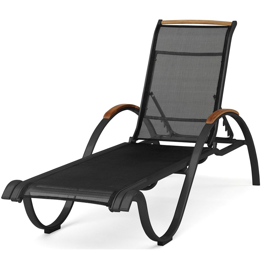 hillerstorp, nydala solsäng svart / svart teak