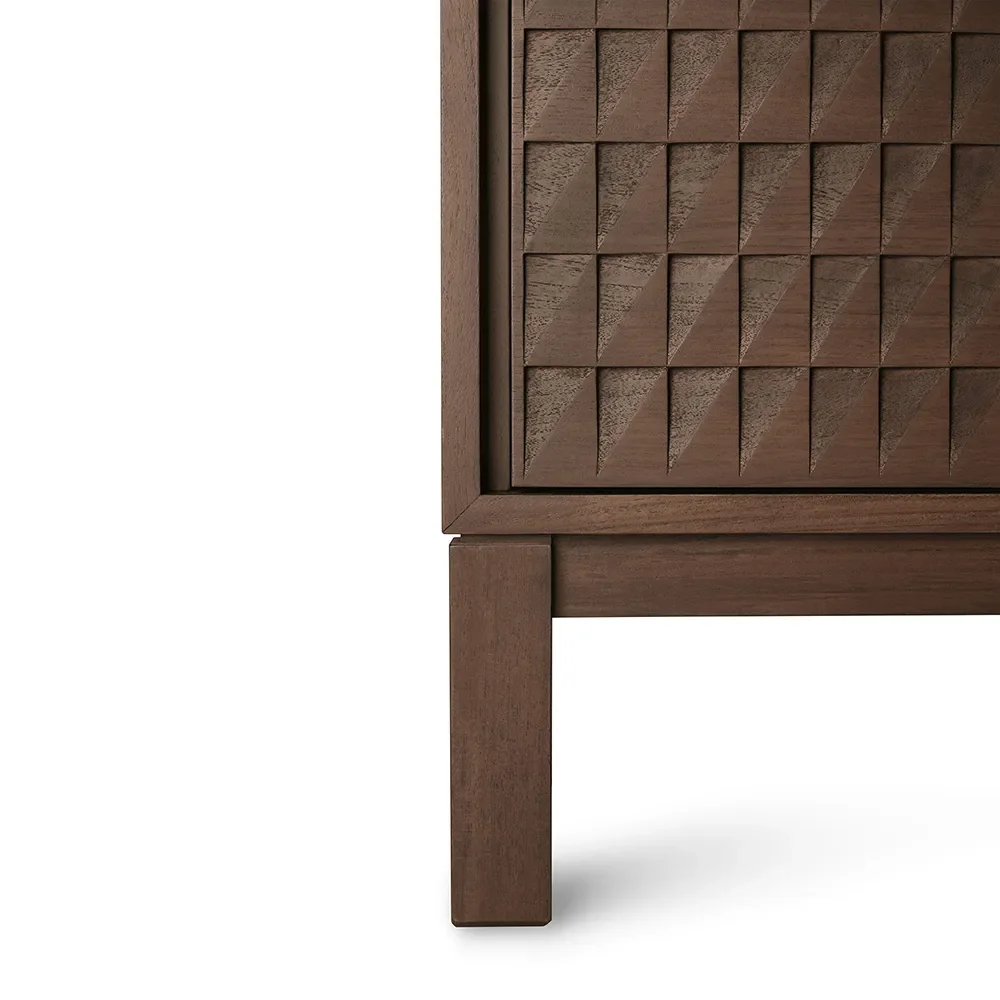 TV-bänk i teak Sono Light Brown L212 cm