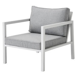 Belfort fåtölj   inkl dynor vit / Peral Grey