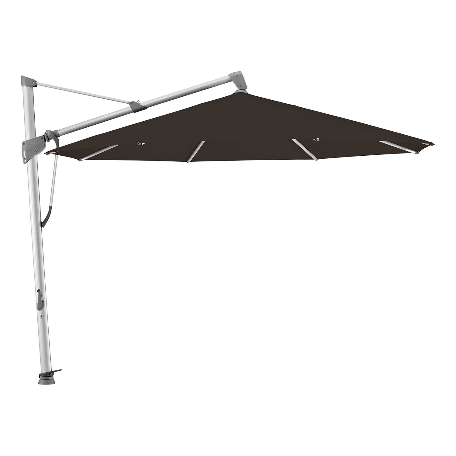 Glatz Sombrano S+ frihängande parasoll 350 cm kat.4 anodizerad alu / 408 black