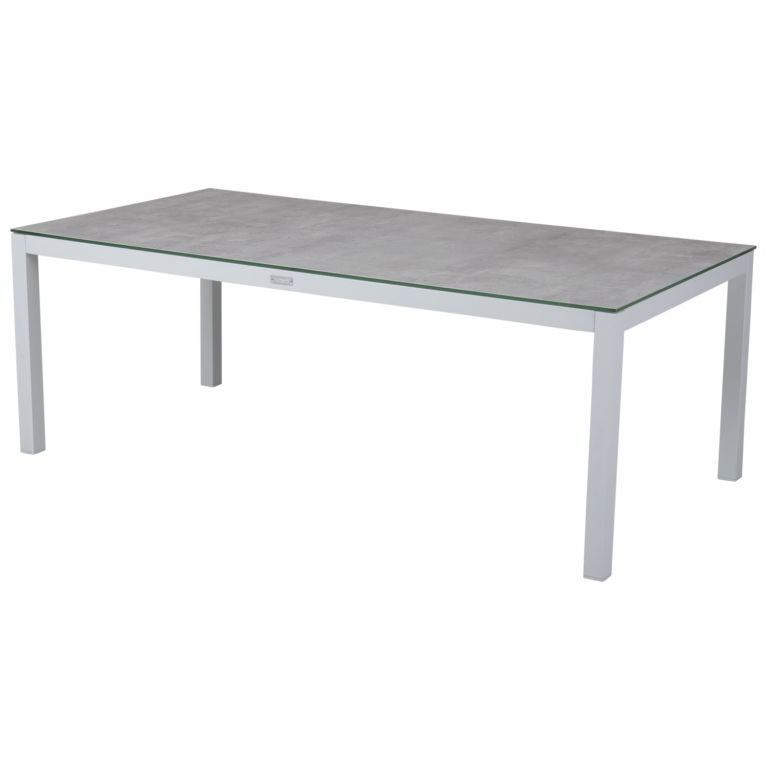 Belfort soffbord vit/grå aluminium 70×140 3D-printad glasskiva